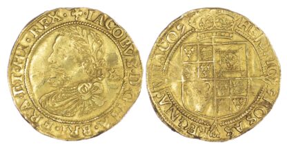 James I (1603-25), Half-Laurel, third coinage, mm. trefoil