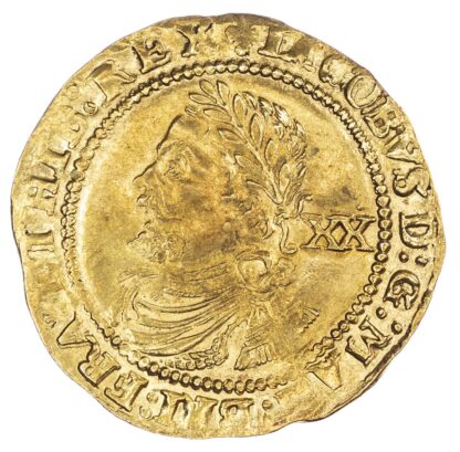 James I (1603-1625), third coinage, Laurel, mm. lis (1623-1624) About EF