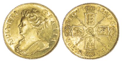 1702 Anne (1702-1714), Pre-Union, Guinea, About Extremely Fine