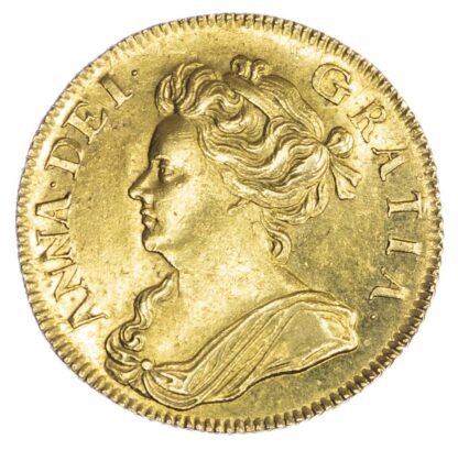 1702 Anne (1702-1714), Pre-Union, Guinea, About Extremely Fine