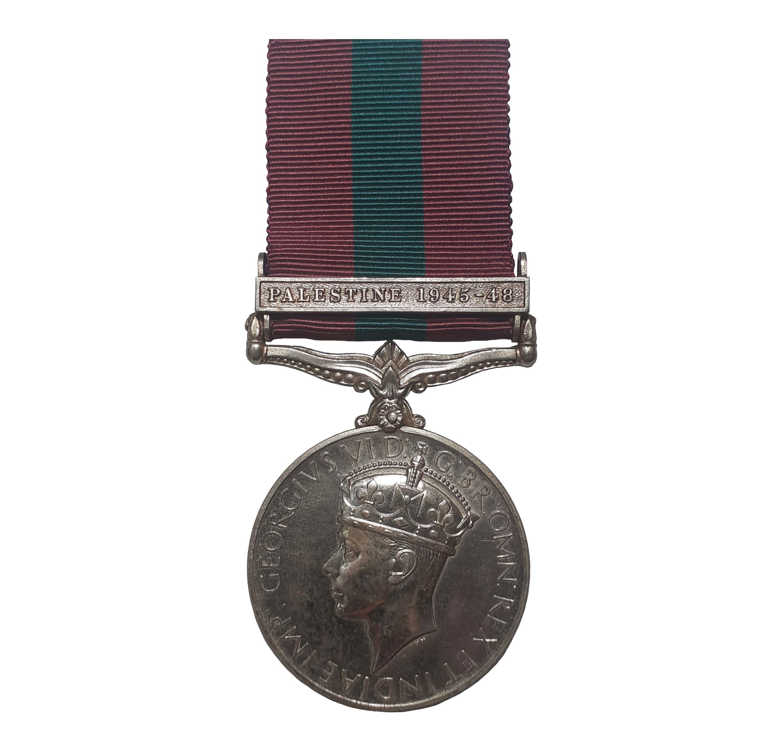 General Service Medal 1918-62, GVIR, one clasp, Palestine 1945-48, to Private D. Dornan