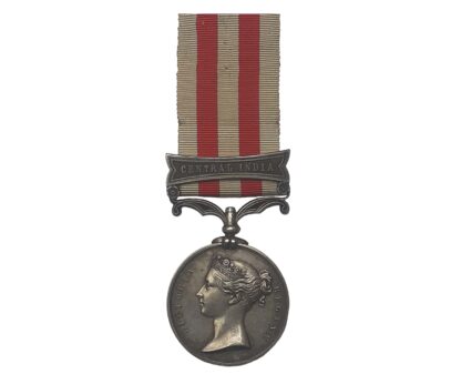 Indian Mutiny Medal, 1857-58, one clasp, Central India, to Alfred Bates