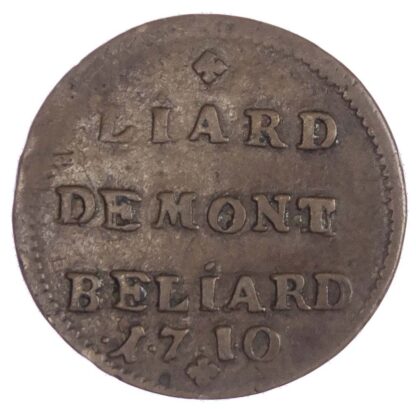 France, Feudal, Comté de Montbéliard Léopold-Éberard (1690-1723), copper Liard, 1710