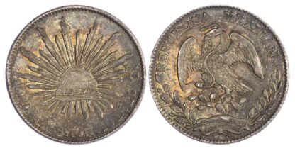 Mexico, silver 8 Reales, 1858/7, Mexico City - rare overdate