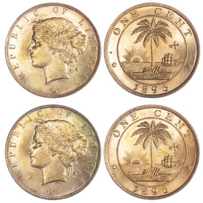 Liberia, Republic, copper Cents, 1896 H - Mint State
