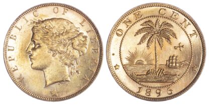 Liberia, Republic, copper Cents, 1896 H - Mint State