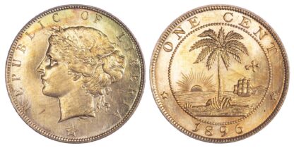 Liberia, Republic, copper Cents, 1896 H - Mint State