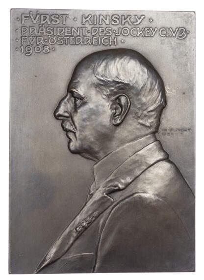 Austria, Winner of the Grand National 1883 – Count Kinsky on Zoedone, AE plaque 1908