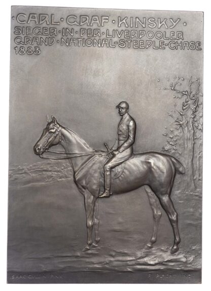 Austria, Winner of the Grand National 1883 – Count Kinsky on Zoedone, AE plaque 1908