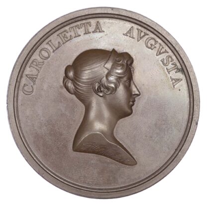 George III, Princess Charlotte of Wales, Betrothal to Prince William of Orange, AE medal, 1814