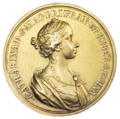 Charles II, Marriage to Catherine of Braganza, AR-gilt Marriage Medal 1662