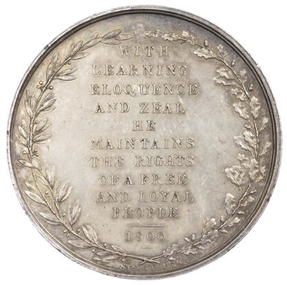 Ireland, George III, Whig statesman, silvered AE medal,1800