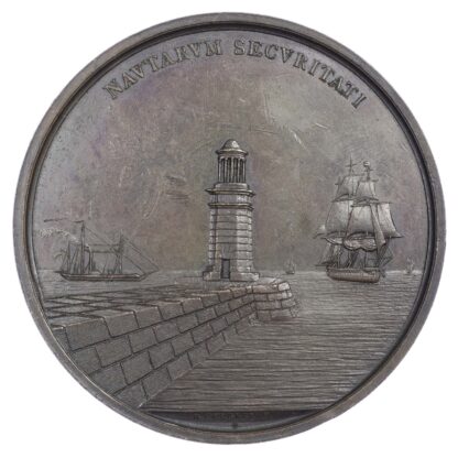 Venice under Austria, Foundation of the Harbour Mole at Malmocco, AE medallion 1838