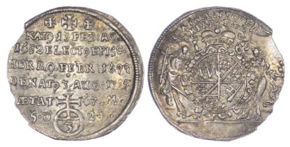 Germany, Bishops of Würzburg, Johann Philipp II (1699-1719), silver 3 Kreuzer