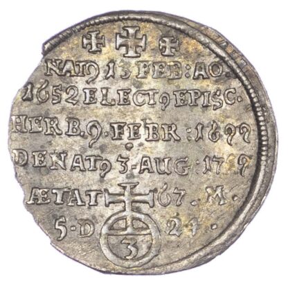 Germany, Bishops of Würzburg, Johann Philipp II (1699-1719), silver 3 Kreuzer