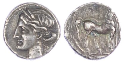 North Africa, Carthage, Time of the Second Punic War (c. 220-210 BC) AR Hemidrachm