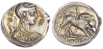 C. Hostidius C. f. Geta (68 BC) AR Denarius, Rome