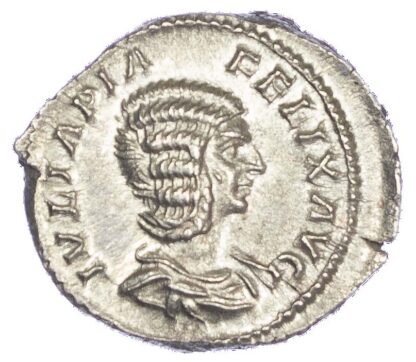 Julia Domna (wife of Septimus Severus): denarius small old draped bust rev Diana Lucifera