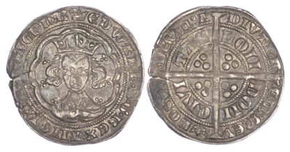 Edward III (1327-1377), Groat, Fourth coinage, pre-treaty period, Series F