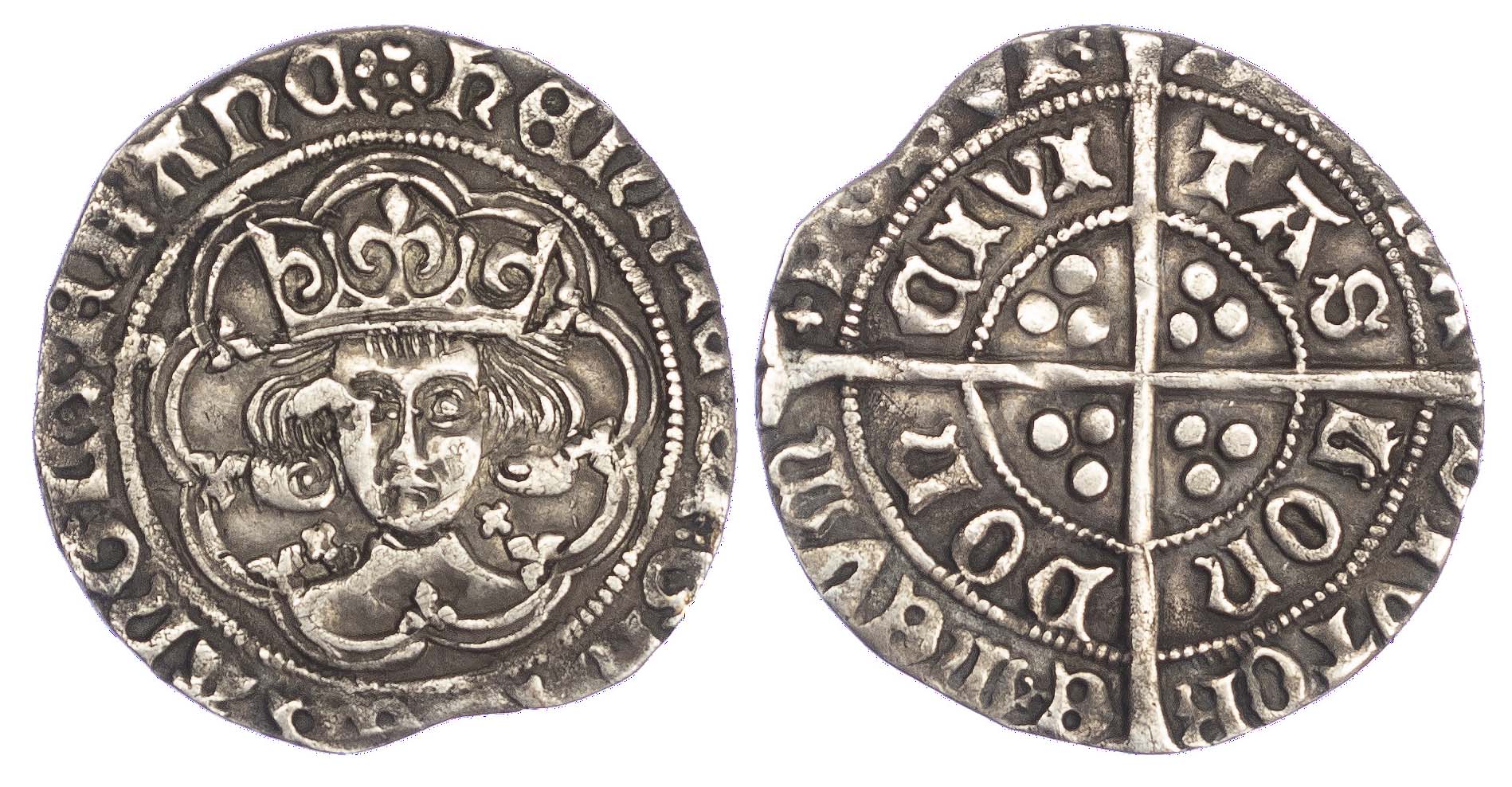Henry VII (1485-1509), Groat, Class 1, Crosses by neck, London