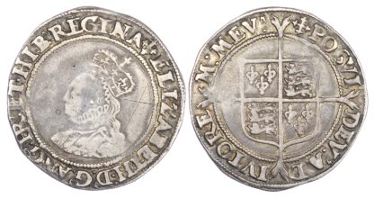 Elizabeth I (1558-1603), 2nd issue shilling, bust 3c, mm cross crosslet