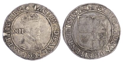 James I(1603-25), Shilling, 1st coinage, bust 1, mm thistle