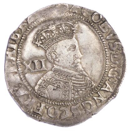 James I (1603-25), Shilling, first coinage (1603-04), second bust, mm lis