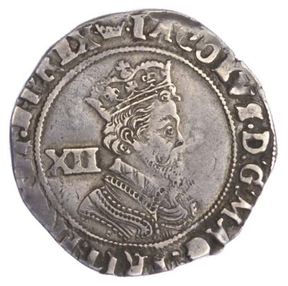 James I (1603-25), Shilling, 2nd coinage bust 5, single arched crown, mm coronet