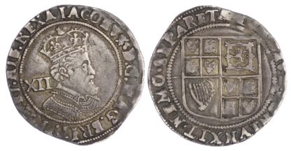 James I (1603-25), Shilling, 2nd coinage, 5th bust, mm bell over key