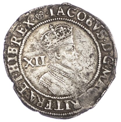 James I (1603-25), Shilling, second coinage (1604-19), fourth bust, mm Rose