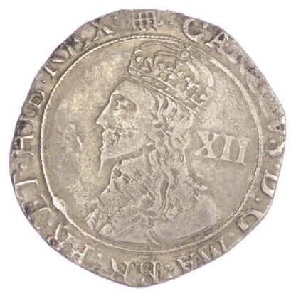 Charles I (1625-49), Shilling, Tower Mint, Group D, fourth bust, mm Portcullis