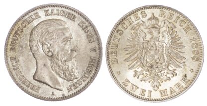 Germany, Prussia, Friedrich III (1888), silver 2 Marks, 1888 A - Mint State