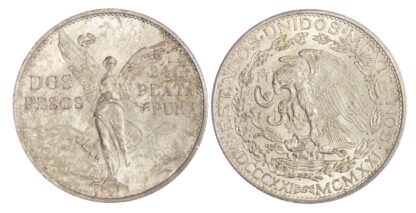 Mexico, Estados Unidos Mexicanos, silver 2 Pesos, 1921, Centennial of Independence