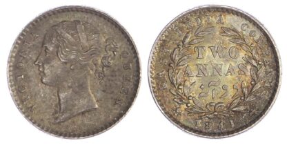 India, EIC, Victoria (1837-1901), silver 2 Annas, 1841 - extremely fine