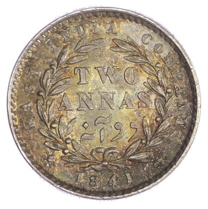 India, EIC, Victoria (1837-1901), silver 2 Annas, 1841 - extremely fine