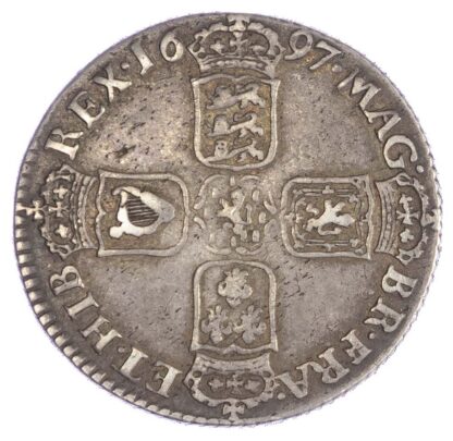 William III (1694-1702), Shilling, 1697, third laureate bust