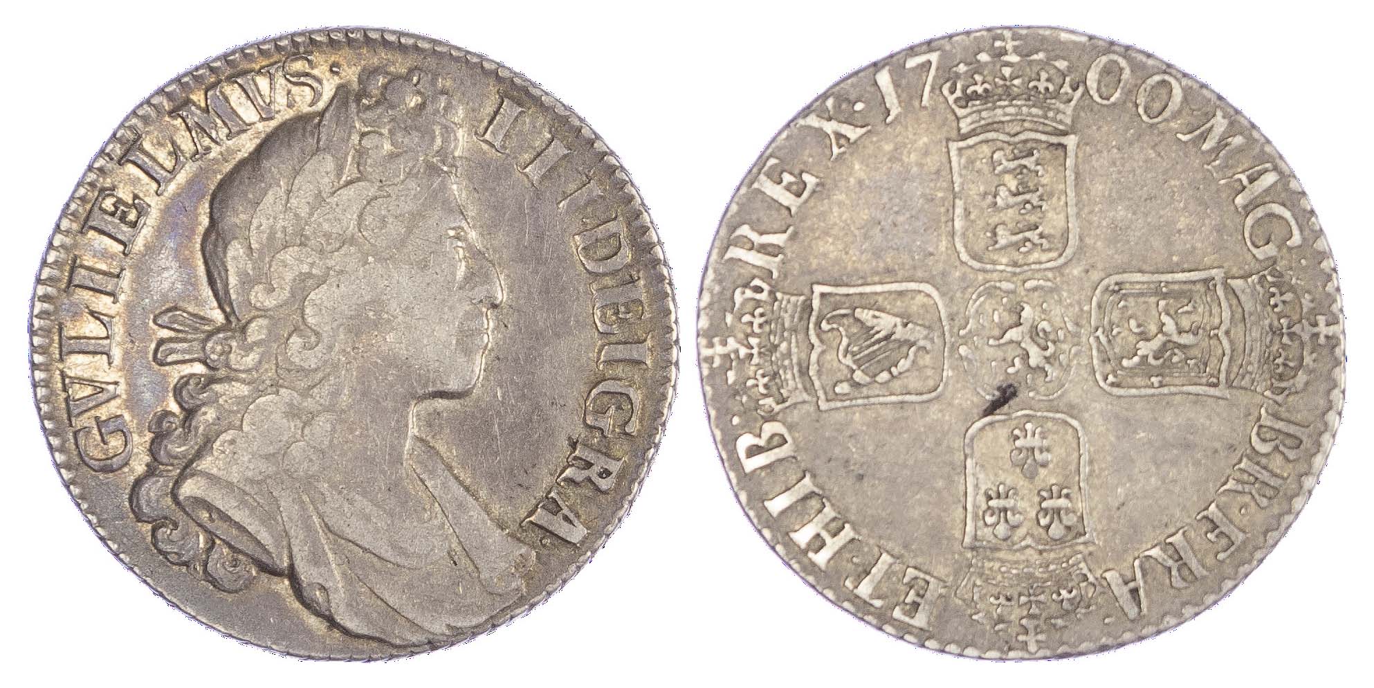 William III (1694-1702), Shilling, 5th Bust