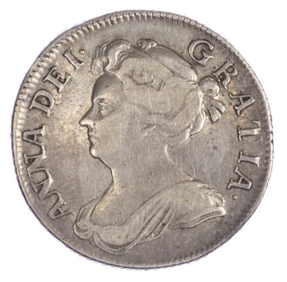 Anne (1702-14), Shilling, 1708, 3rd bust, plumes reverse
