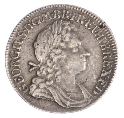 George I (1714-27), Shilling, 1720, 1st Bust, angles plain