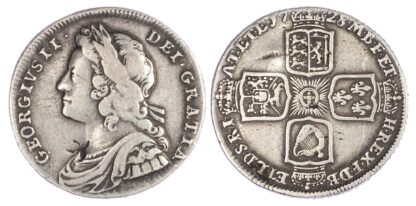 George II (1727-60), Shilling, 1728, small lettering, plain angles (R2)