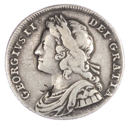 George II (1727-60), Shilling, 1728, small lettering, plain angles (R2)