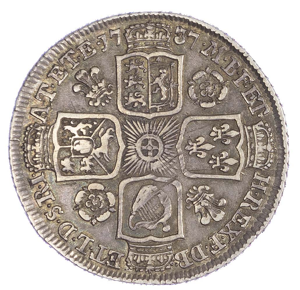 George II (1727-60), Shilling, 1737, 'Roses and Plumes'