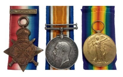 A Battle of Mons, 23rd August 1914, Casualty 1914 Star Trio awarded to Private William Henry Wilson