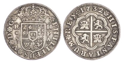 Spain, Philip V (2nd Reign, 1724-1746), silver 2 Reales, 1732