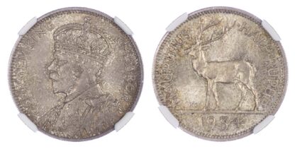 Mauritius, George V (1910-36), silver Half Rupee, 1934