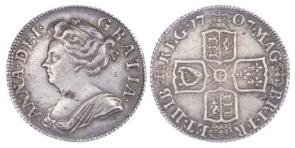Anne (1702-14), Shilling, 1707, post union, third bust