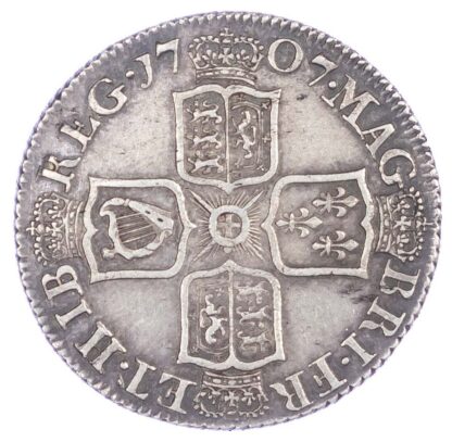 Anne (1702-14), Shilling, 1707, post union, third bust