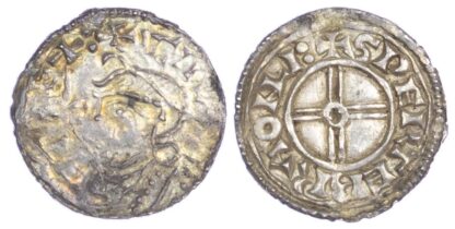 Canute (1016-35), Penny, Short cross type, Lincoln Mint, Lance in lieu of sceptre variety.
