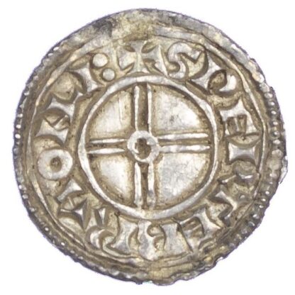 Canute (1016-35), Penny, Short cross type, Lincoln Mint, Lance in lieu of sceptre variety.