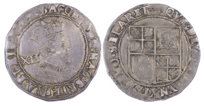 James I (1603-1625), Shilling, Second coinage, fifth bust, mm Key (Rare)